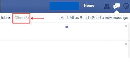 Di Facebook Peribadi, message dari bukan Friends akan masuk ke folder Others yang sangat jarang kita perasan