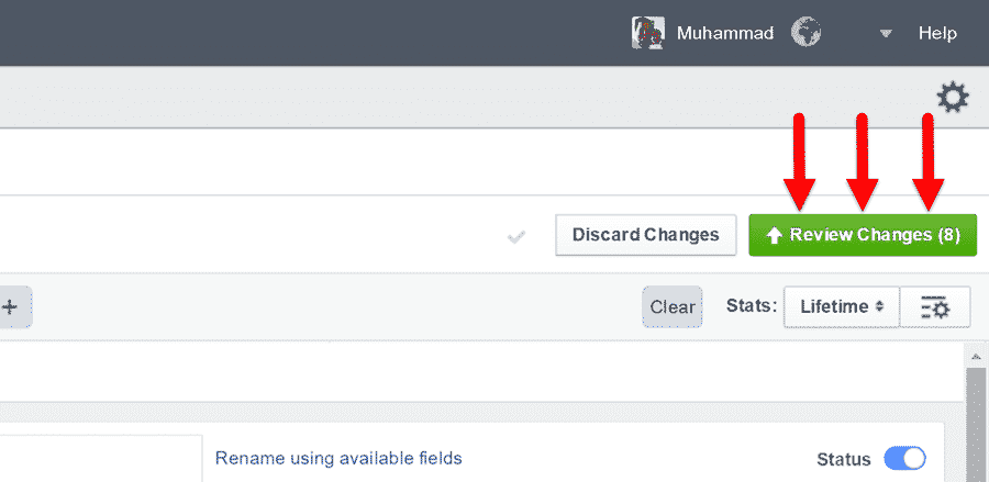 Klik Review Changes untuk Upload Ke Facebook