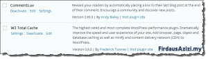CommentLuv dan W3 Total Cache adalah 2 plugin penting untuk setiap Blogger