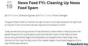 Kemaskini Terbaru News Feed Facebook mensasarkan fanpage yang suka meminta secara paksa "Like, Comment & Share'