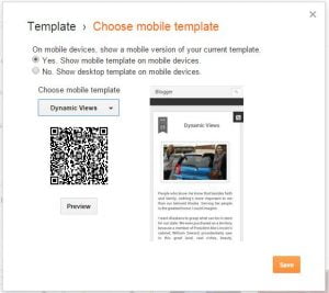 Pengguna Blogspot boleh memilih theme mobile di bahagian template