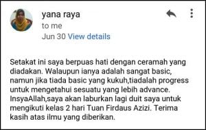 Feedback Kelas Facebook Marketing 101 - 2