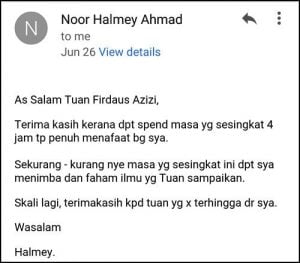 Feedback Kelas Facebook Marketing 101 - 3