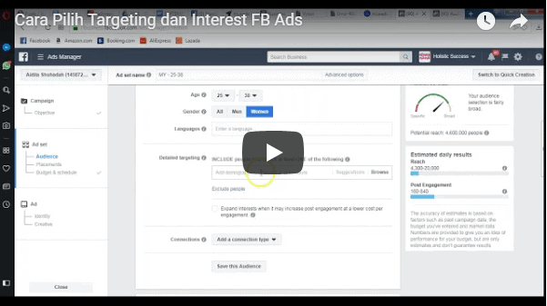 Cara Pilih Targeting dan Interest FB Ads yang Berkesan