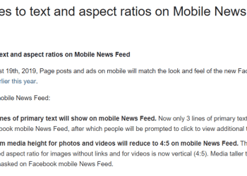 Notis Perubahan Paparan Iklan Facebook di Mobile Bermula September 2019